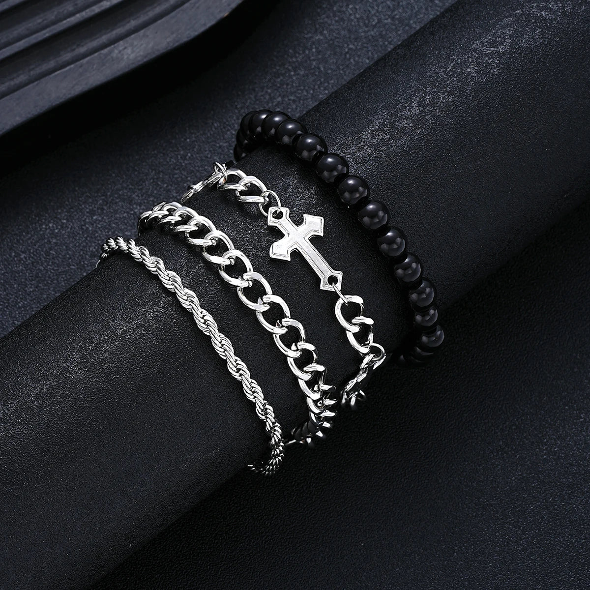 Heicobazaar™ 4 Pcs Stainless Steel Bracelet Set Unisex