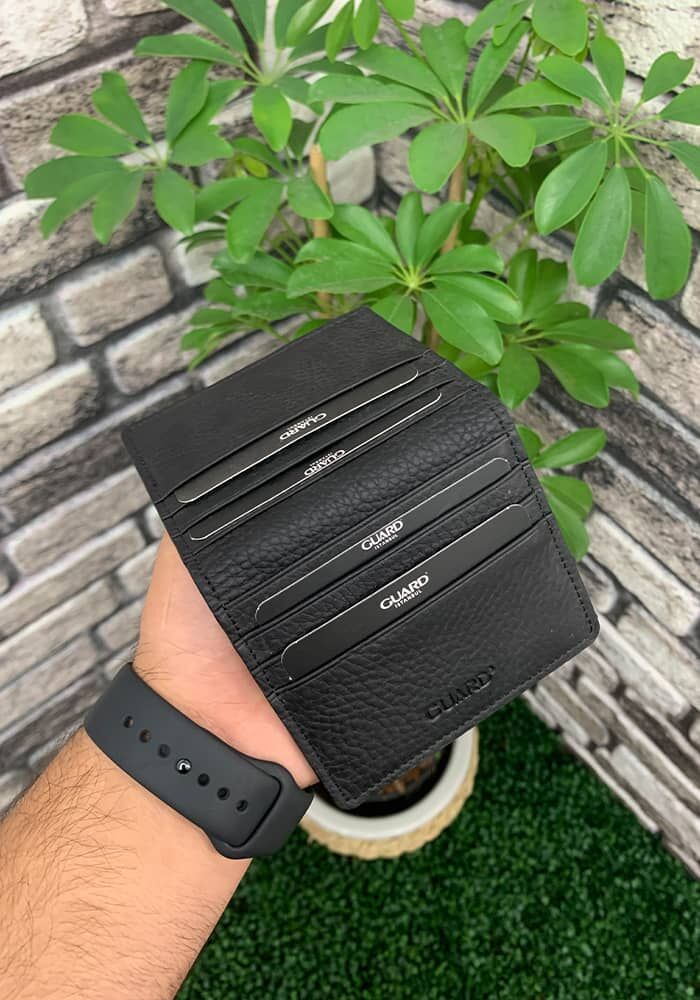 Heicobazaar™ Slim Black Faux Leather Card Holder – Minimalist & Stylish Wallet