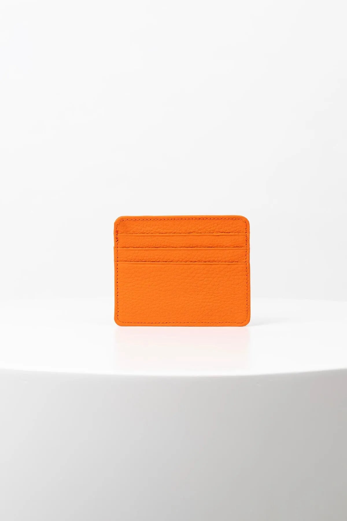 Heicobazaar™ Slim Orange Faux Leather Card Holder – Minimalist & Stylish Wallet