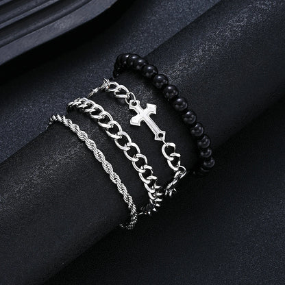 Heicobazaar™ 4 Pcs Stainless Steel Bracelet Set Unisex