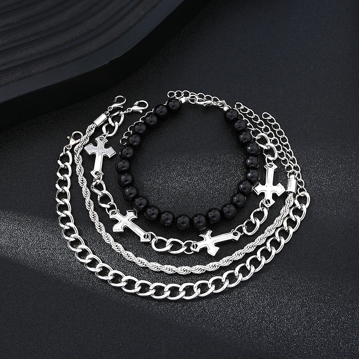 Heicobazaar™ 4 Pcs Stainless Steel Bracelet Set Unisex