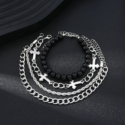 Heicobazaar™ 4 Pcs Stainless Steel Bracelet Set Unisex
