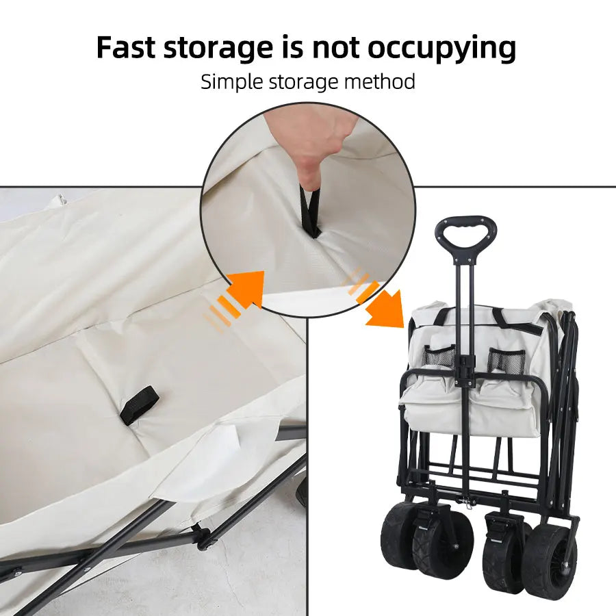 Heicobazaar™ Folding Utility Beach Cart Wagon Heavy Duty Large Capacity