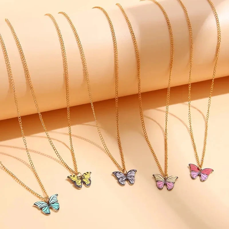 Heicobazaar™ 5 Pcs Fashion Boho Colorful Butterfly Necklaces