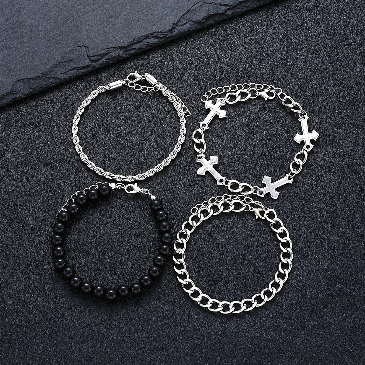 Heicobazaar™ 4 Pcs Stainless Steel Bracelet Set Unisex
