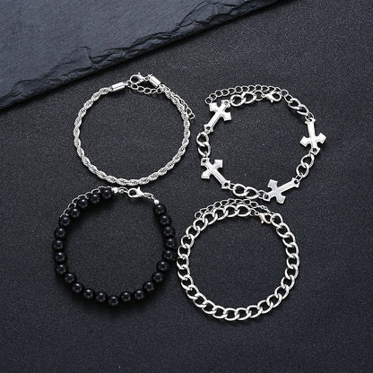 Heicobazaar™ 4 Pcs Stainless Steel Bracelet Set Unisex