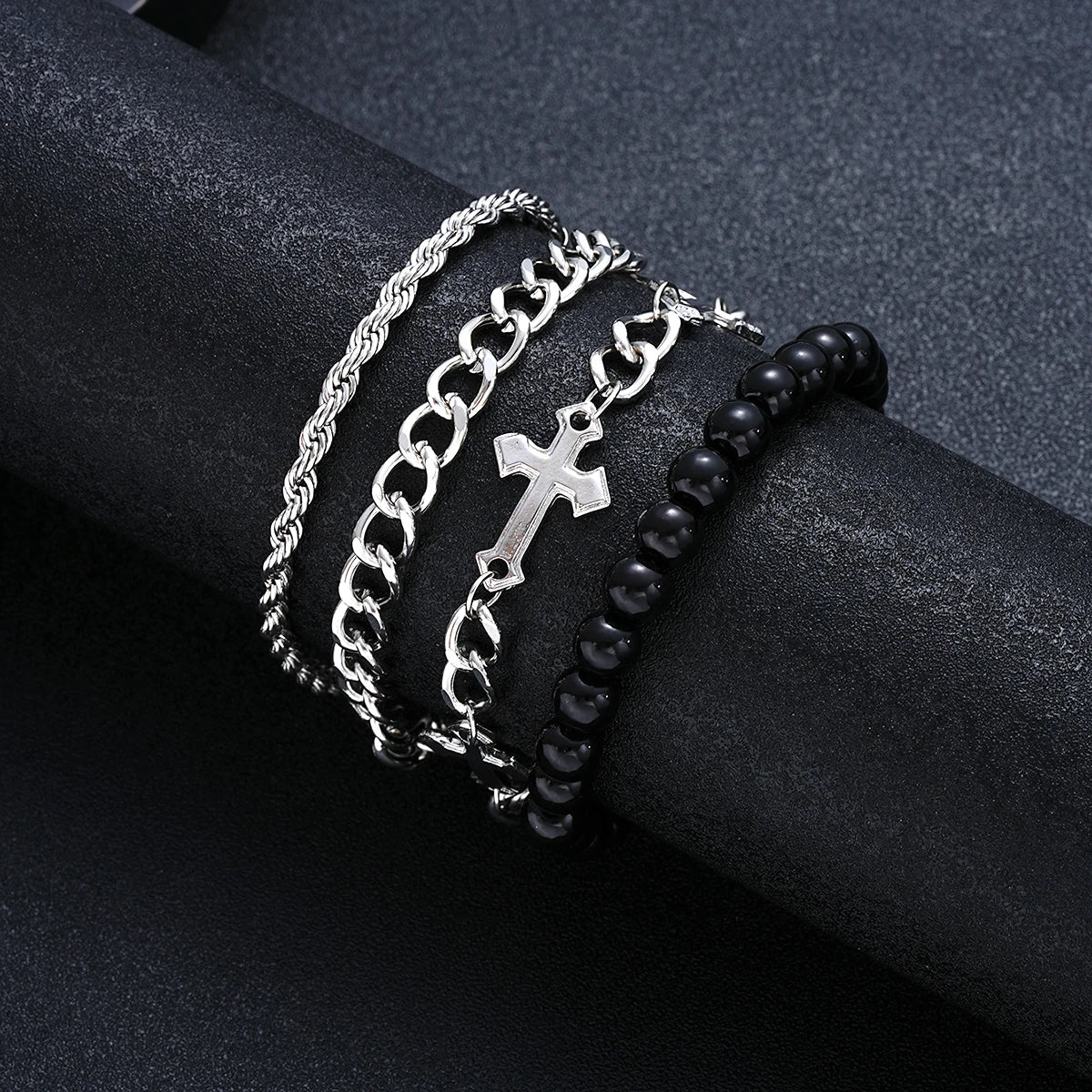 Heicobazaar™ 4 Pcs Stainless Steel Bracelet Set Unisex