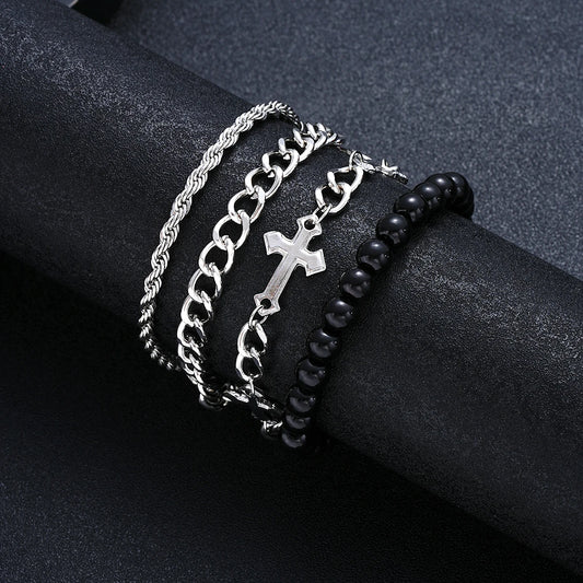 Heicobazaar™ 4 Pcs Stainless Steel Bracelet Set Unisex