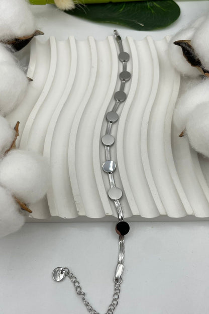Stainless Steel Plated Sequin Bracelet