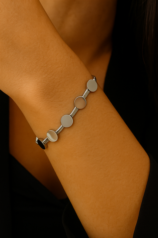 Stainless Steel Plated Sequin Bracelet