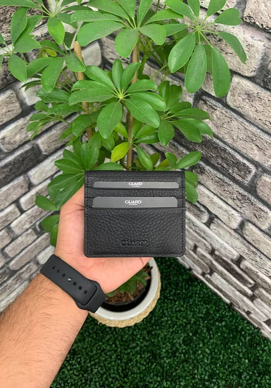 Heicobazaar™ Slim Black Faux Leather Card Holder – Minimalist & Stylish Wallet