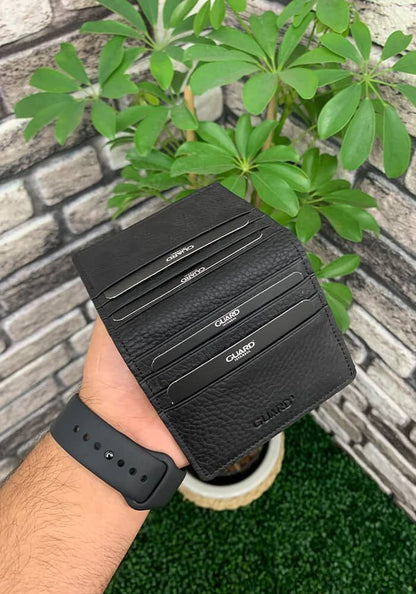 Heicobazaar™ Slim Black Faux Leather Card Holder – Minimalist & Stylish Wallet