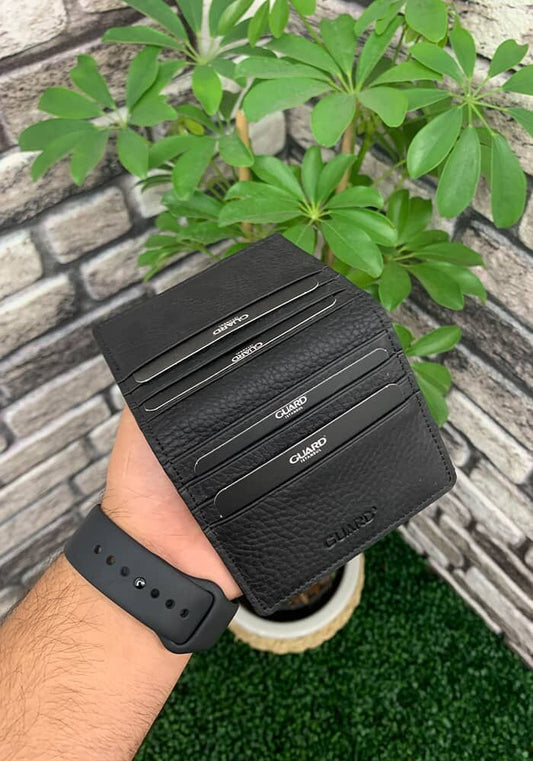 Heicobazaar™ Slim Black Faux Leather Card Holder – Minimalist & Stylish Wallet