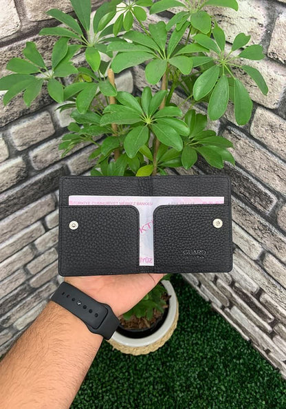 Heicobazaar™ Slim Black Faux Leather Card Holder – Minimalist & Stylish Wallet