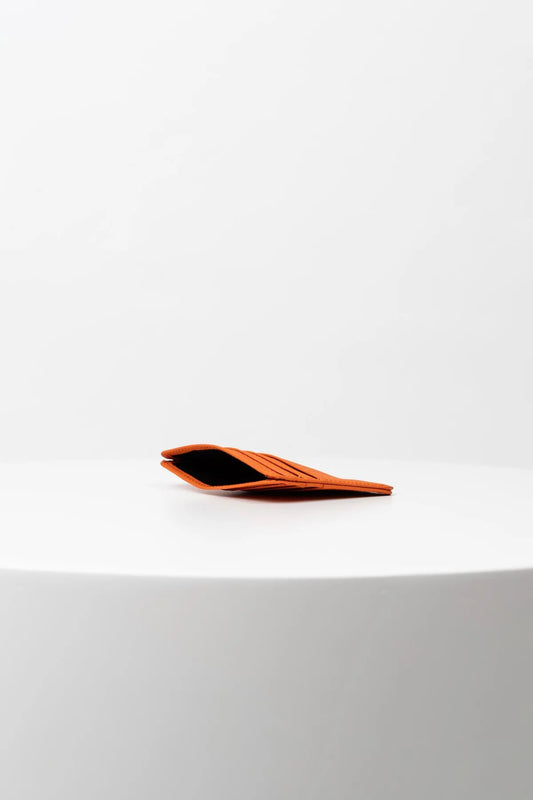 Heicobazaar™ Slim Orange Faux Leather Card Holder – Minimalist & Stylish Wallet